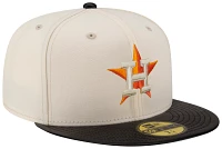 New Era Men's Houston Astros Brown Leather 59Fifty Fitted Visor