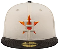 New Era Men's Houston Astros Brown Leather 59Fifty Fitted Visor