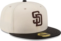 New Era Men's San Diego Padres Brown Leather Brim 59Fifty Fitted Hat