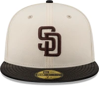 New Era Men's San Diego Padres Brown Leather Brim 59Fifty Fitted Hat