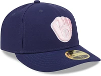 New Era Adult Milwaukee Brewers Mother's Day 2024 Navy Low Profile 59Fifty Fitted Hat