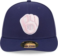 New Era Adult Milwaukee Brewers Mother's Day 2024 Navy Low Profile 59Fifty Fitted Hat
