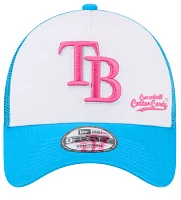 New Era Men's Tampa Bay Rays Big League Chew Curveball Cotton Candy White A-Frame 9Forty Adjustable Hat