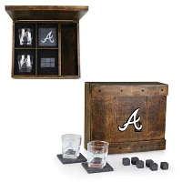 Picnic Time Atlanta Braves Whiskey Box Gift Set