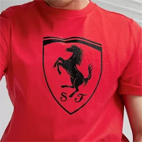 Puma Adult Ferrari Racing Red Essentials Logo T-Shirt