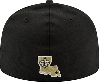 New Era Men's Orleans Saints Black 59Fifty Logo Fitted Hat