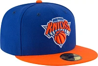 New Era Men's New York Knicks 59Fifty Royal/Orange Fitted Hat