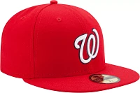 New Era Men's Washington Nationals 59Fifty Game Red Authentic Hat