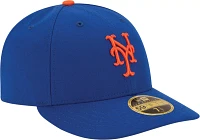 New Era Men's York Mets 59Fifty Game Royal Low Crown Authentic Hat