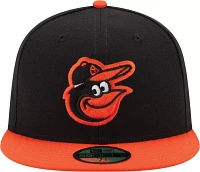 New Era Men's Baltimore Orioles 59Fifty Road Black Authentic Hat