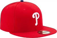 New Era Men's Philadelphia Phillies 59Fifty Game Red Authentic Hat