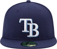 New Era Men's Tampa Bay Rays 59Fifty Game Navy Authentic Hat