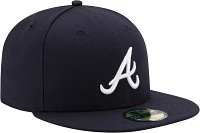 New Era Men's Atlanta Braves 59Fifty Road Navy Authentic Hat