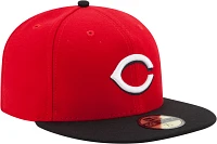 New Era Men's Cincinnati Reds 59Fifty Road Red Authentic Hat