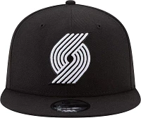 New Era Men's Portland Trail Blazers Black 9Fifty Adjustable Hat