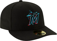 New Era Men's Miami Marlins 59Fifty Game Black Low Crown Fitted Hat