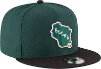 New Era Men's Milwaukee Bucks Green 9Fifty Adjustable Hat