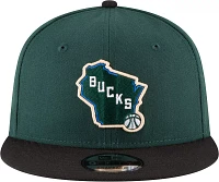 New Era Men's Milwaukee Bucks Green 9Fifty Adjustable Hat