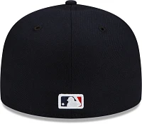 New Era Men's Cleveland Guardians Navy 59Fifty Authentic Collection Road Fitted Hat