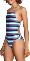 Speedo Women's Printed Tie Back One Piece Swimsuit