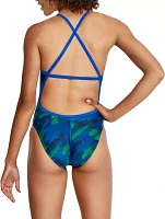 Speedo Women's Printed Crossback One-Piece Swimsuit