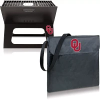 Picnic Time Oklahoma Sooners Folding Charcoal Barbeque Grill