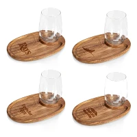 Picnic Time Tampa Bay Rays Wine Appetizer Plate Set of 4