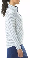 San Soleil Women's SolShine Mock Neck Long Sleeve Golf Shirt