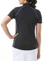 San Soleil Women's Sunglow Short Sleeve Sleeve Piping Trim Golf Polo