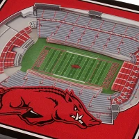 You the Fan Arkansas Razorbacks 3D Stadium Views Coaster Set