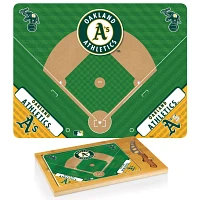 Picnic Time Oakland Athletics Glass Top Serving Board Set