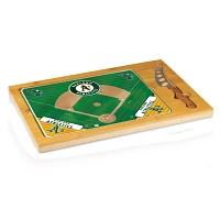 Picnic Time Oakland Athletics Glass Top Serving Board Set