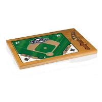 Picnic Time Milwaukee Brewers Glass Top Serving Board Set