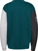 NFL Team Apparel Boys' Philadelphia Eagles 3rd and Goal Crew Sweatshirt