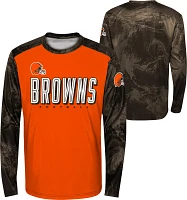 NFL Team Apparel Youth Cleveland Browns Cover 2 Long Sleeve T-Shirt