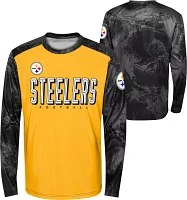 NFL Team Apparel Youth Pittsburgh Steelers Cover 2 Long Sleeve T-Shirt