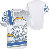 NFL Team Apparel Youth Los Angeles Chargers Game Time White T-Shirt