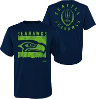 NFL Team Apparel Youth Seattle Seahawks Liquid Camo Navy T-Shirt