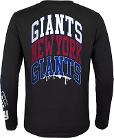 NFL Team Apparel Youth New York Giants Team Drip Black Long Sleeve T-Shirt