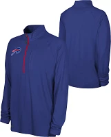 NFL Combine Men's Buffalo Bills Mock Neck Royal Quarter-Zip Pullover