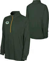 NFL Combine Men's Green Bay Packers Mock Neck Green Quarter-Zip Pullover