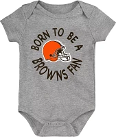 NFL Team Apparel Infant Cleveland Browns 'Born 2 Be' 3-Pack Bodysuit Set