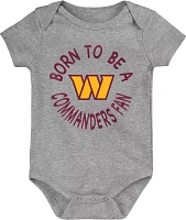 NFL Team Apparel Infant Washington Commanders 'Born 2 Be' 3-Pack Bodysuit Set