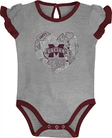 Gen2 Infant Mississippi State Bulldogs 2 Much Love 2-Piece Creeper Set