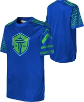 MLS Youth Seattle Sounders Winning Tackle Black T-Shirt