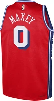 Jordan Youth Philadelphia 76ers Tyrese Maxey #0 Red Swingman Jersey