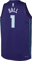 Nike Youth Charlotte Hornets LaMelo Ball #1 Purple Dri-FIT Swingman Jersey