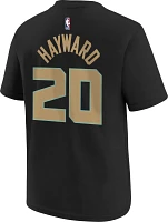 Jordan Youth 2022-23 City Edition Charlotte Hornets Gordon Hayward #20 Black Cotton T-Shirt