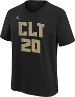 Jordan Youth 2022-23 City Edition Charlotte Hornets Gordon Hayward #20 Black Cotton T-Shirt