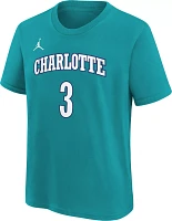 Nike Youth Charlotte Hornets Terry Rozier #3 Teal Hardwood Classic T-Shirt